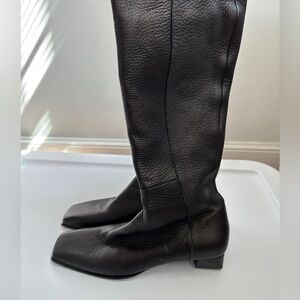 LIKE NEW Calvin Klein Black Leather Knee-High Boots, Size 7 1/2